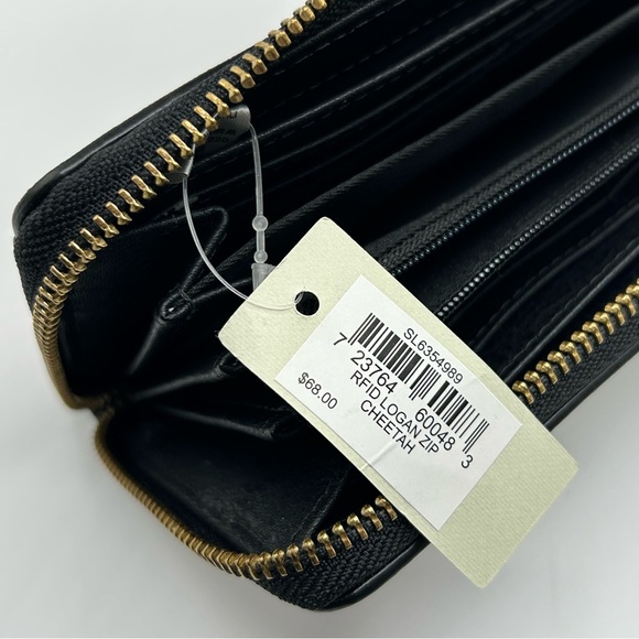 Fossil RFID Logan Zip Wallet Cheetah - Picture 4 of 6